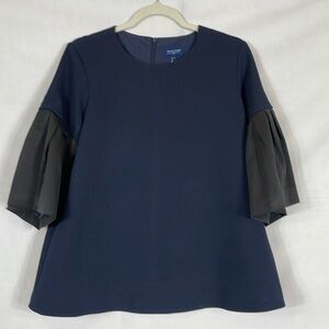 Tuckernuck Avon Lane Harper Bell Sleeve Top Size S Navy and Black NWOT